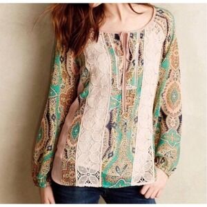 Anthropologie Meadow Rue Roselle Blouse Size XS‎ Boho Peasant Cottage Core